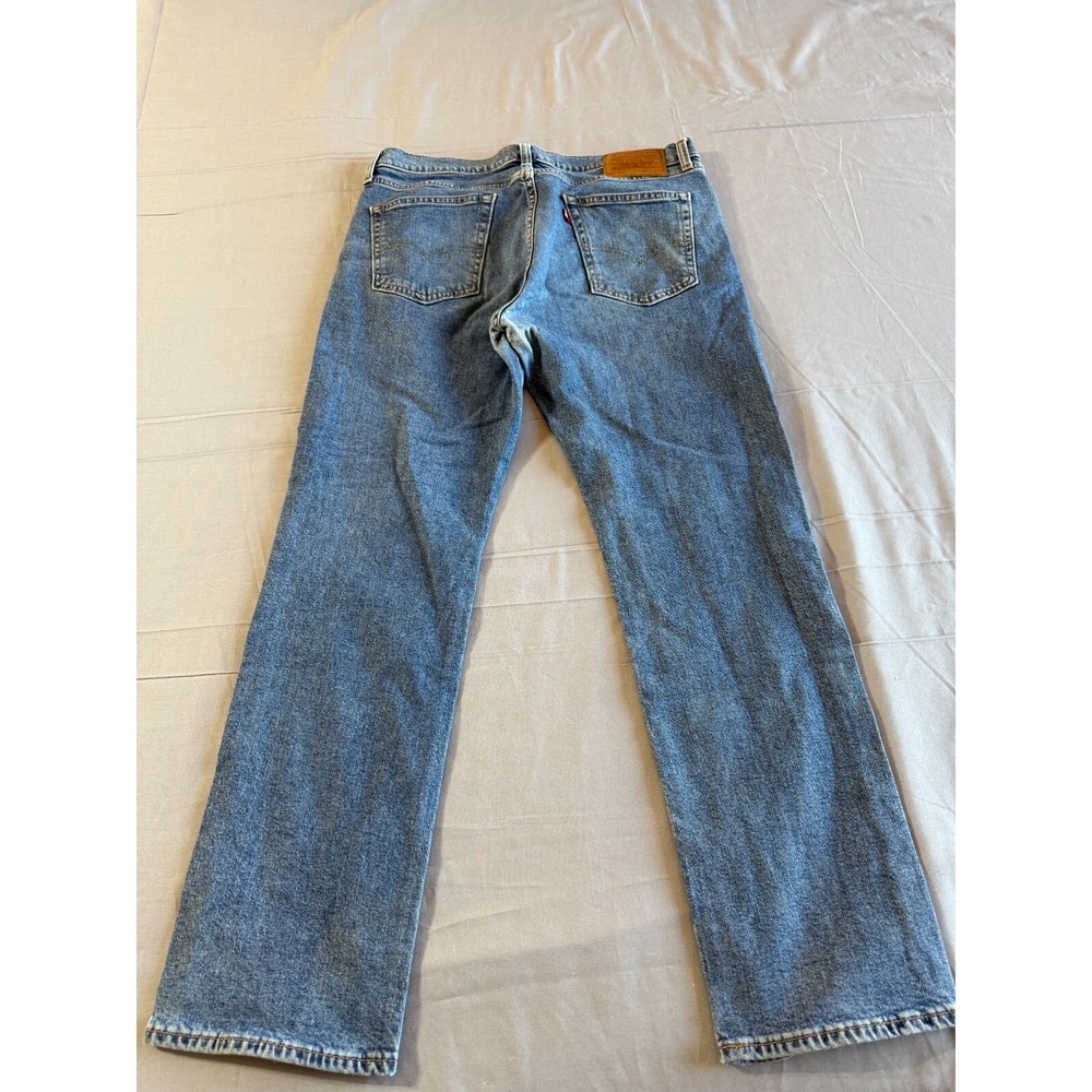 Levis 514 Straight Jeans Mens 34x32 (Actual 34x29) Blue Mid Rise Regular Fit - Picture 14 of 16